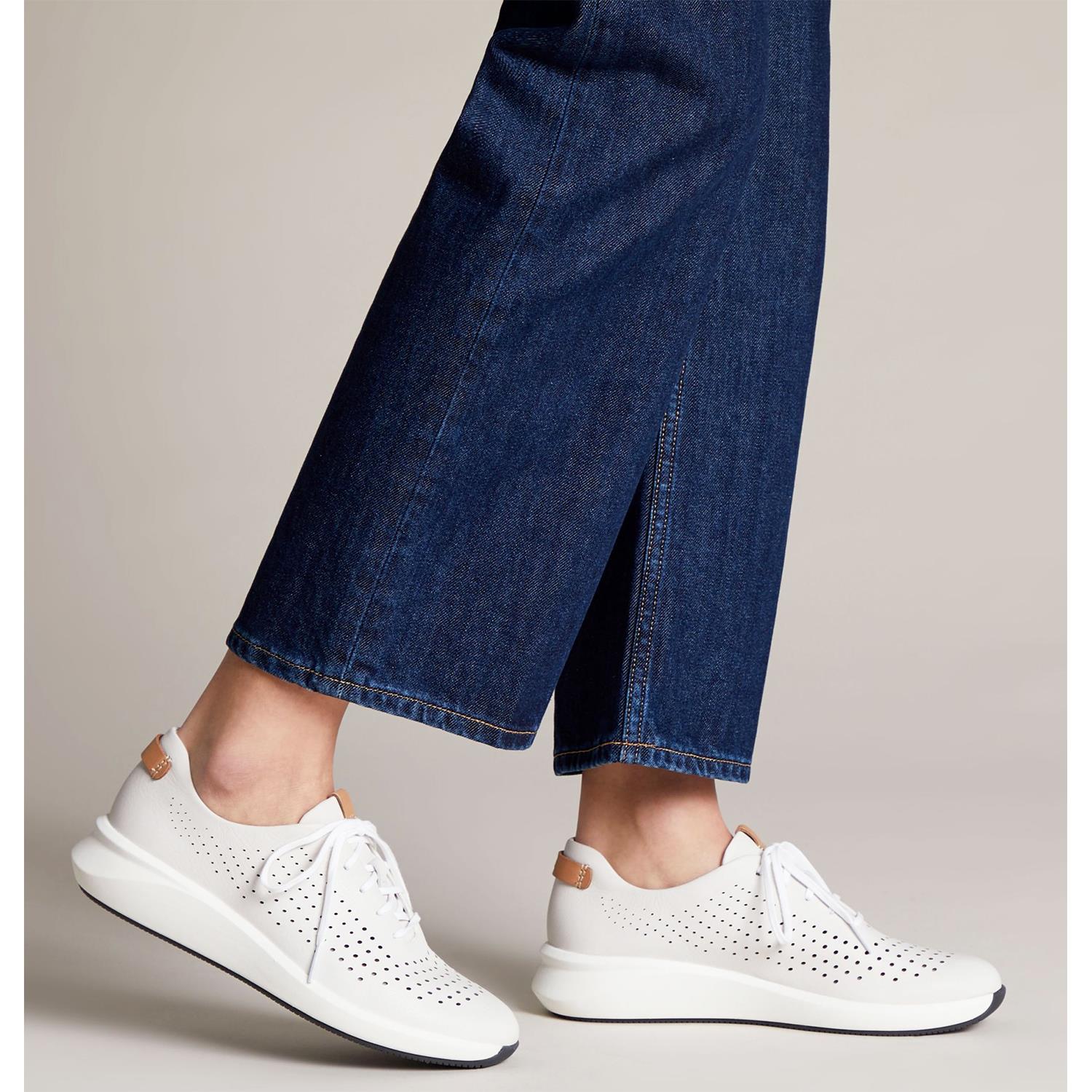 Clarks Un Rio Tie Women's Shoes Navy Nubuck