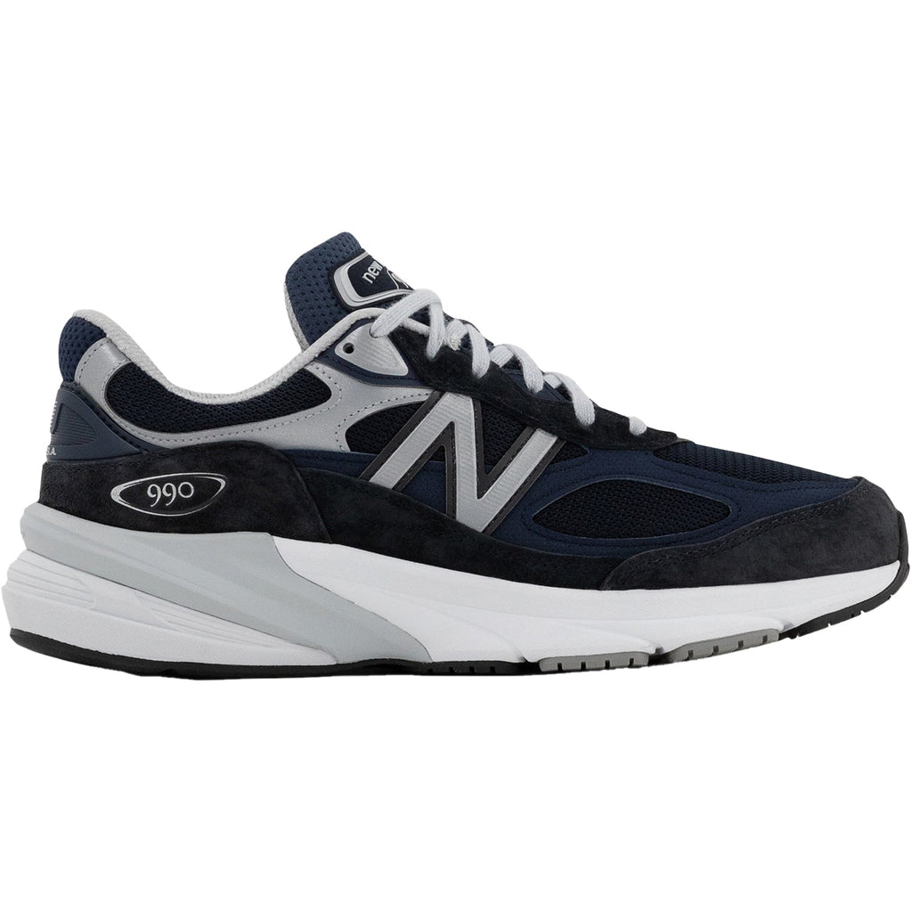 New Balance M990NV6 - Made in USA Men's Running Shoes Navy/White Suede/Mesh