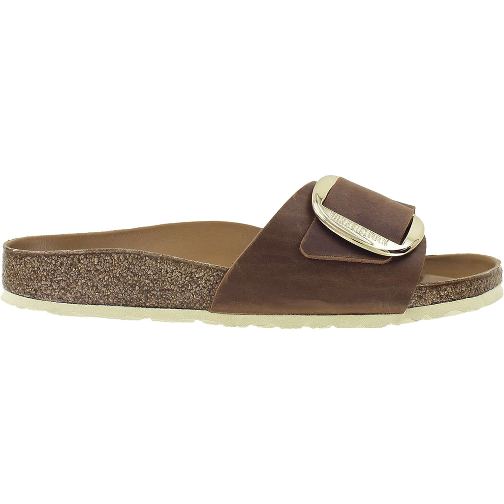 Birkenstock Madrid Big Buckle Women's Slide Sandals Cognac Oiled Leather