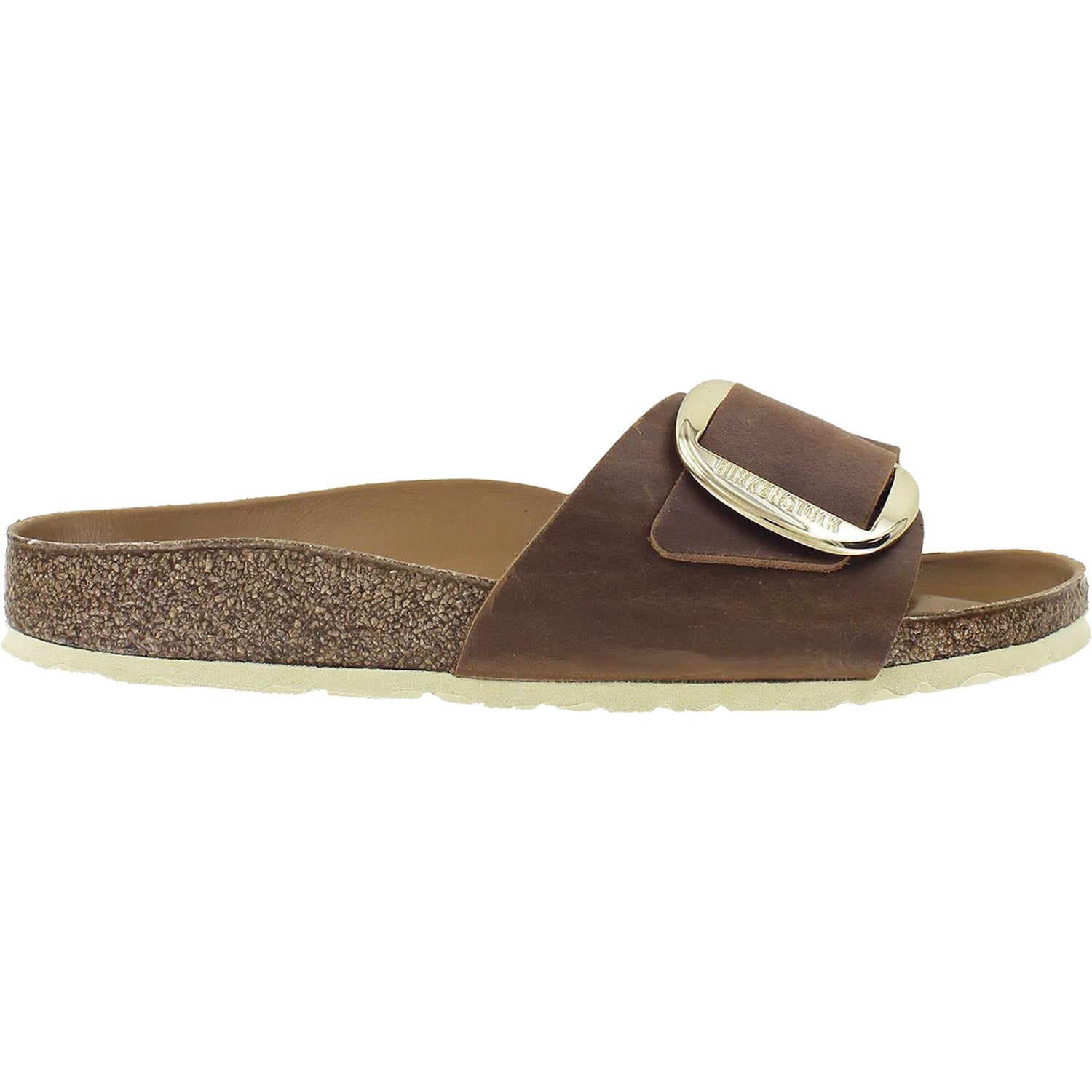 Birkenstock Madrid Big Buckle Women's Slide Sandals Cognac Oiled Leather