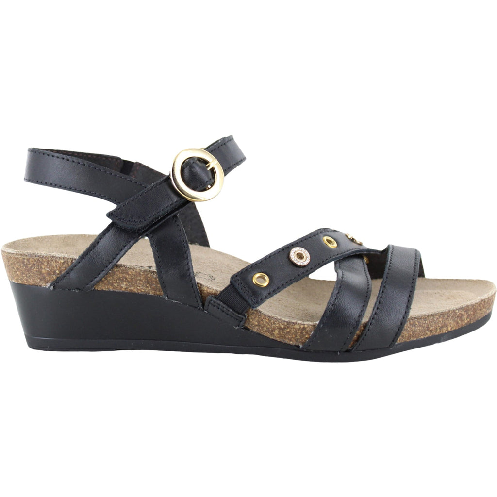 Naot Sparkle Women's Wedge Sandals Jet Black