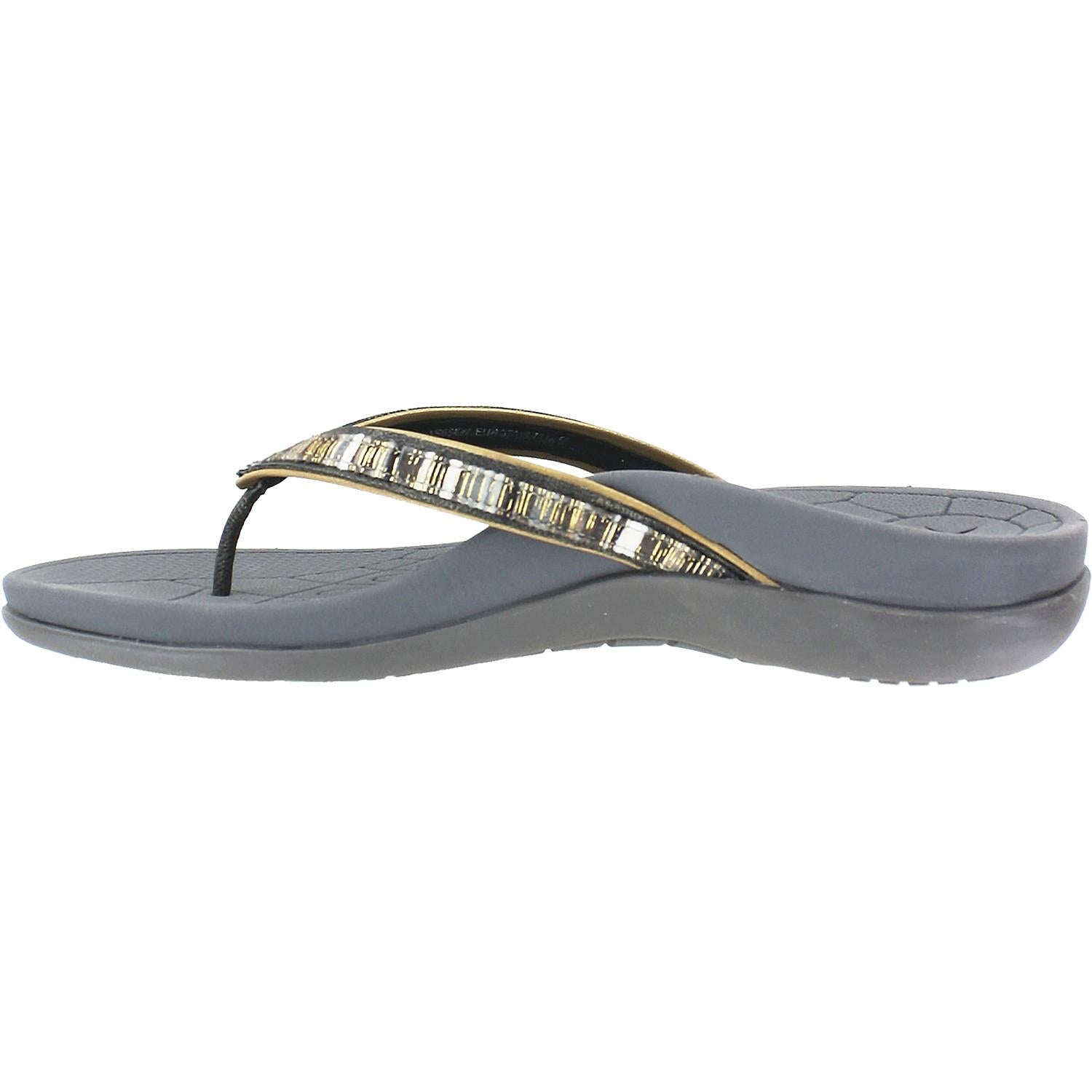Aetrex Gwen Women's Flip Flopss Pewter Synthetic