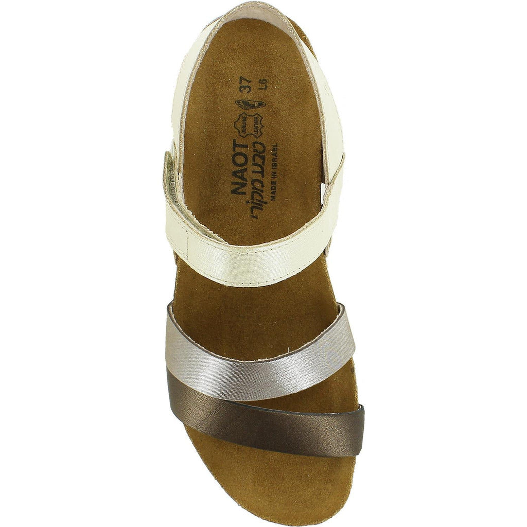 Naot Kayla Women's 3 Strap Sandals Gold/Silver/Grecian Gold Leather