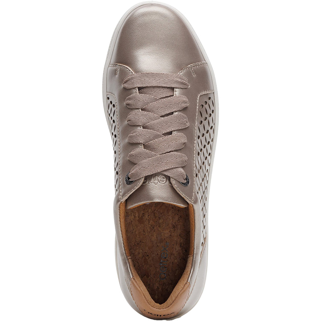 Aetrex Courtney Cutout Women's Sporty Lace Up Shoes White Gold