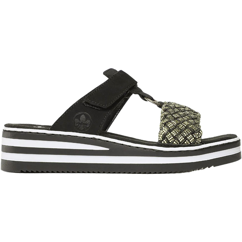Rieker V02P8-00 Regina P8 Women's Sandals Black Synthetic
