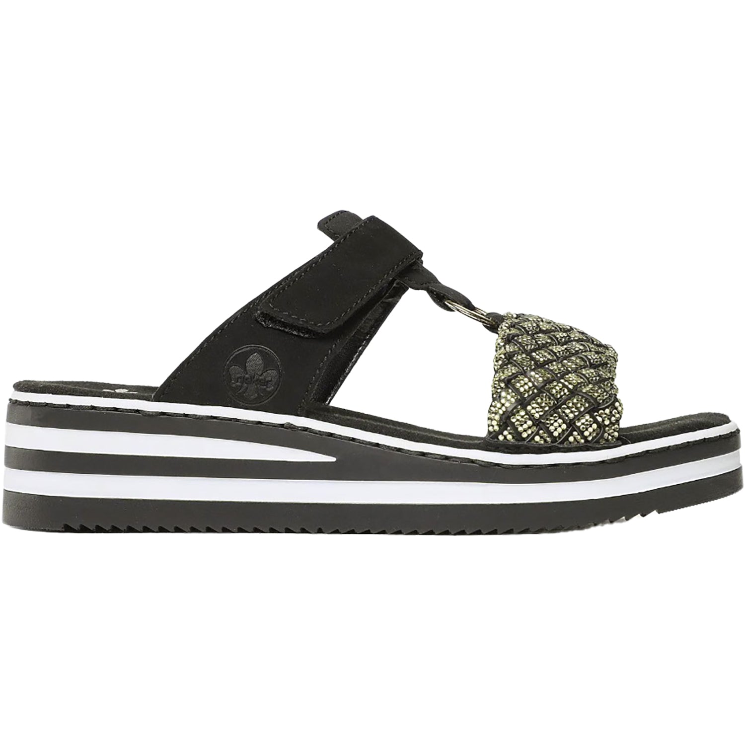 Rieker V02P8-00 Regina P8 Women's Sandals Black Synthetic