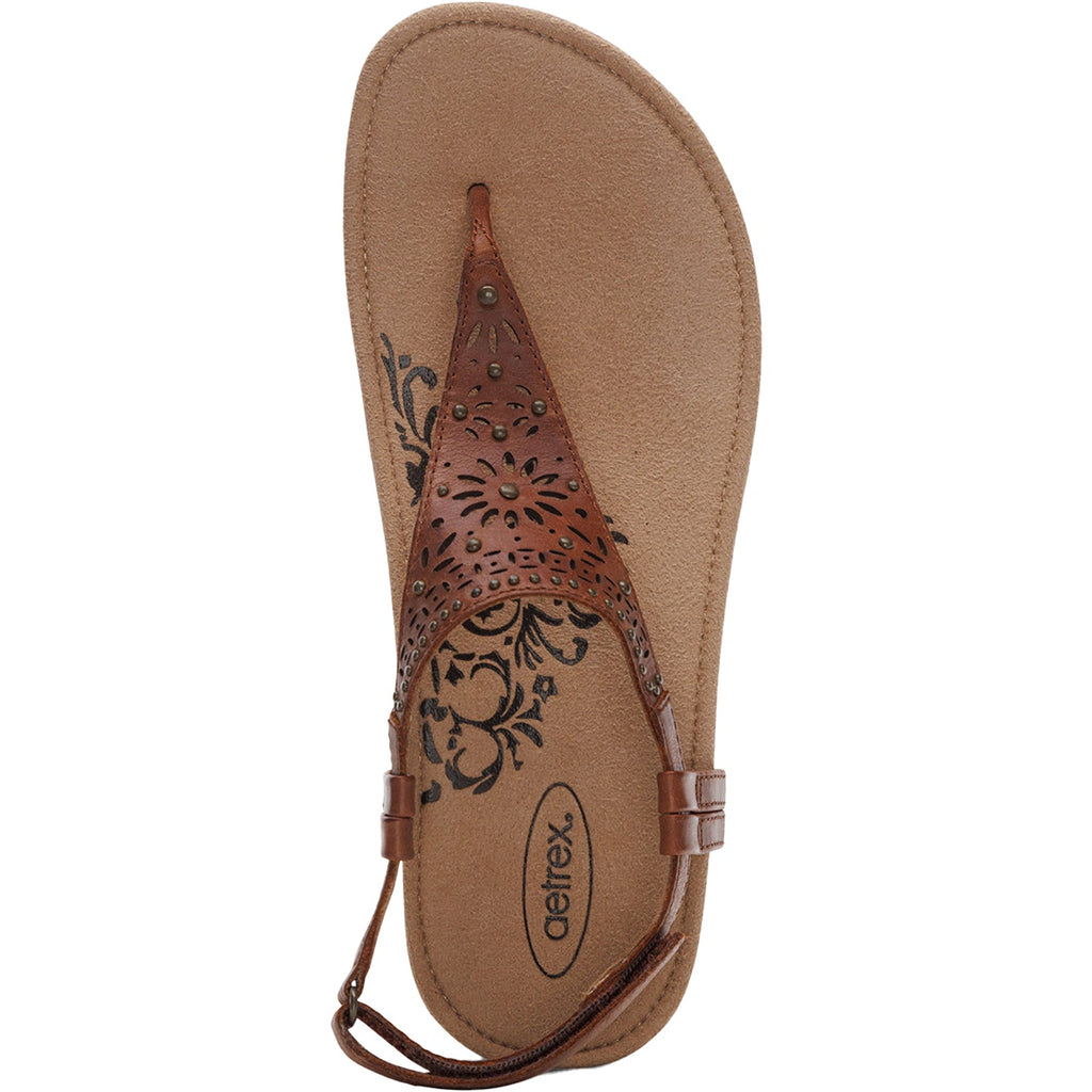 Aetrex Evelyn Women's Sandals Thong Sandals Walnut Leather