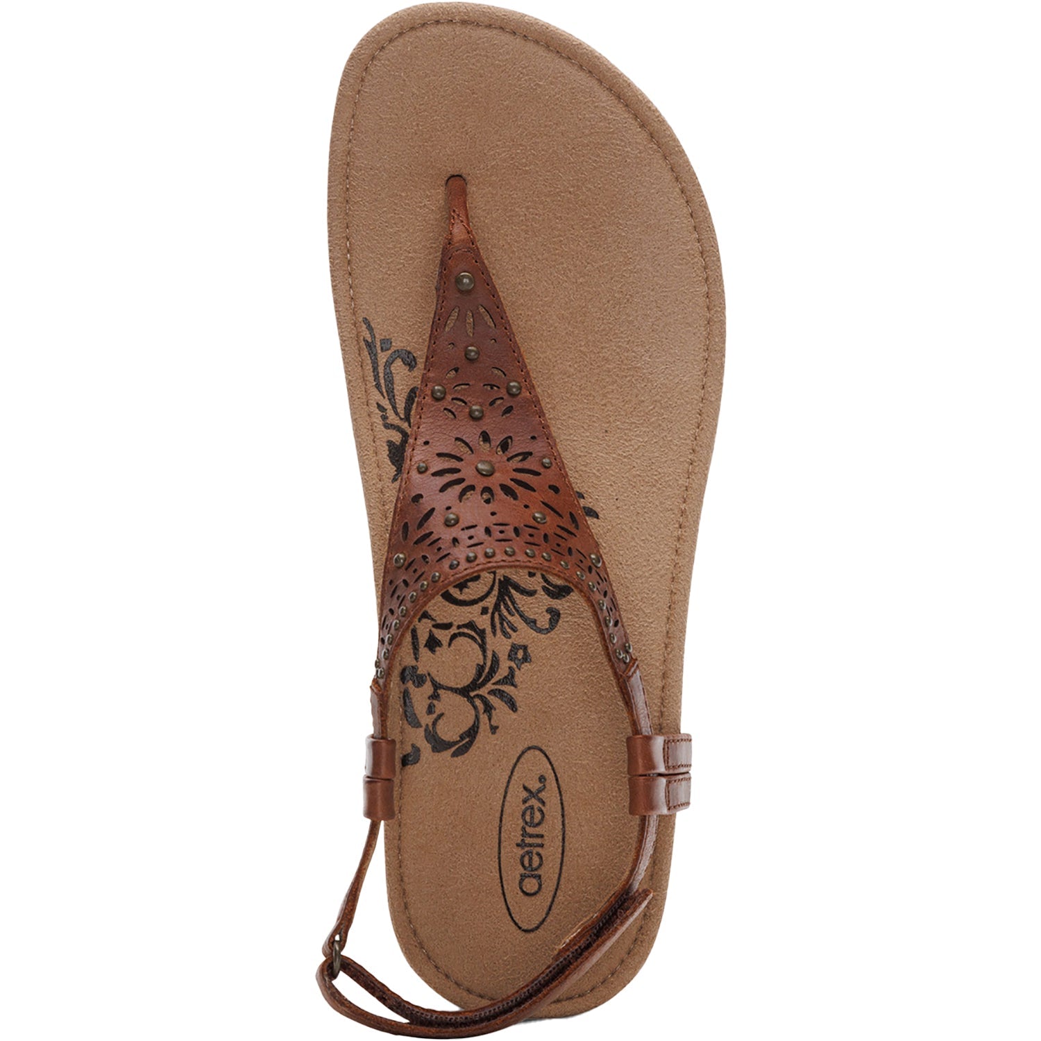 Aetrex Evelyn Women's Sandals Thong Sandals Walnut Leather