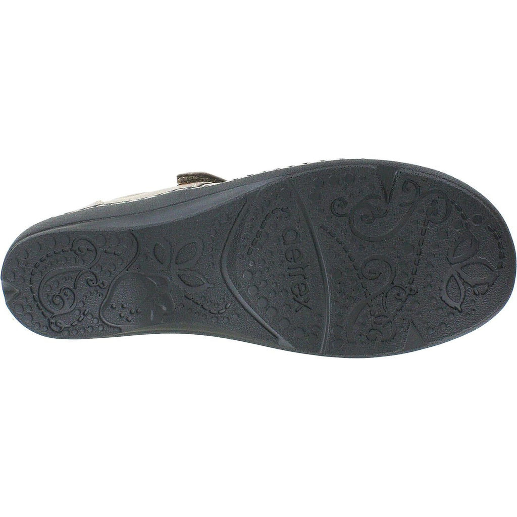 Aetrex Helen Knit Women's Mary Janes Taupe Grey Fabric