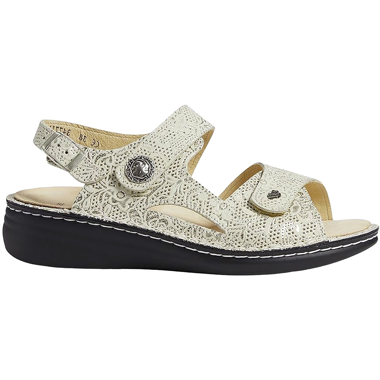 Finn Comfort Barbuda Finn Mellow Women's Sandals For Sensitive Feet Champagne Garden Leather