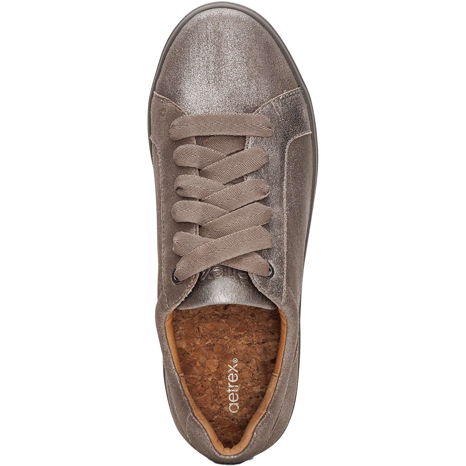 Aetrex Courtney Women's Shoes Brushed Silver Leather