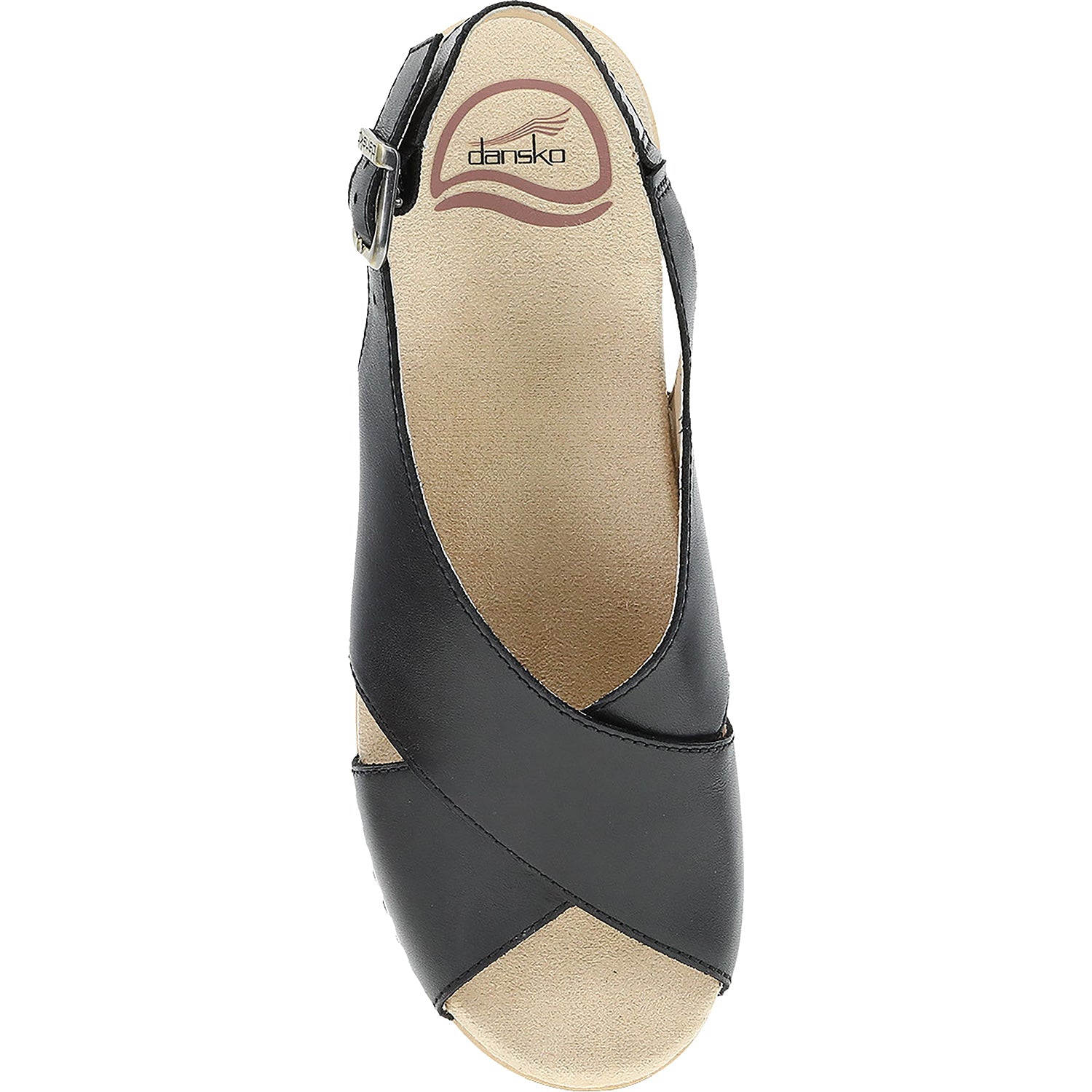 Dansko Sloane Women's Wedge Sandals Black Calf Leather