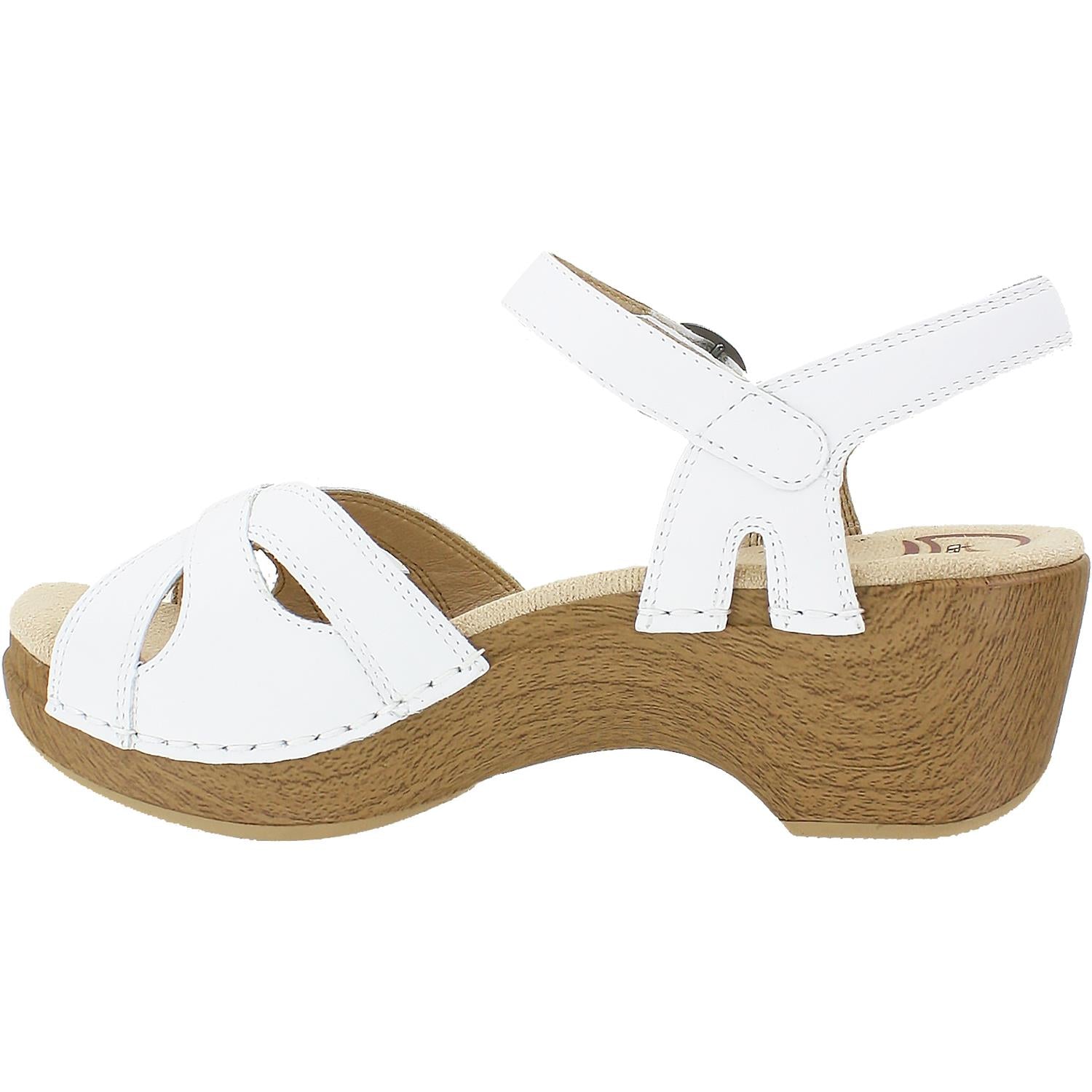 Dansko Season Women's Ankle Strap Sandals White Full Grain Leather