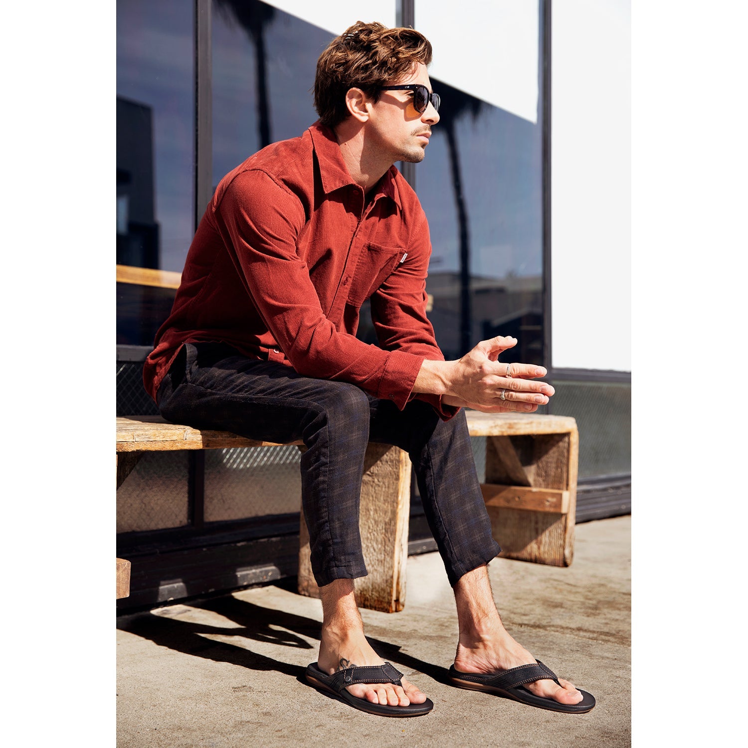 Reef Cushion Lux Men's Flip Flopss Toffee Leather