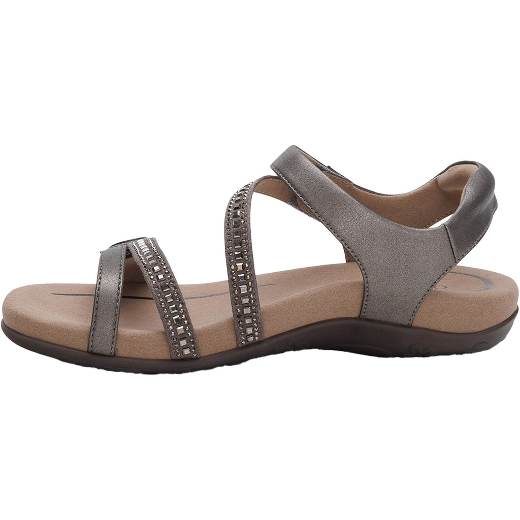 Aetrex Jess Women's Sandals Jeweled Pewter Sparkle