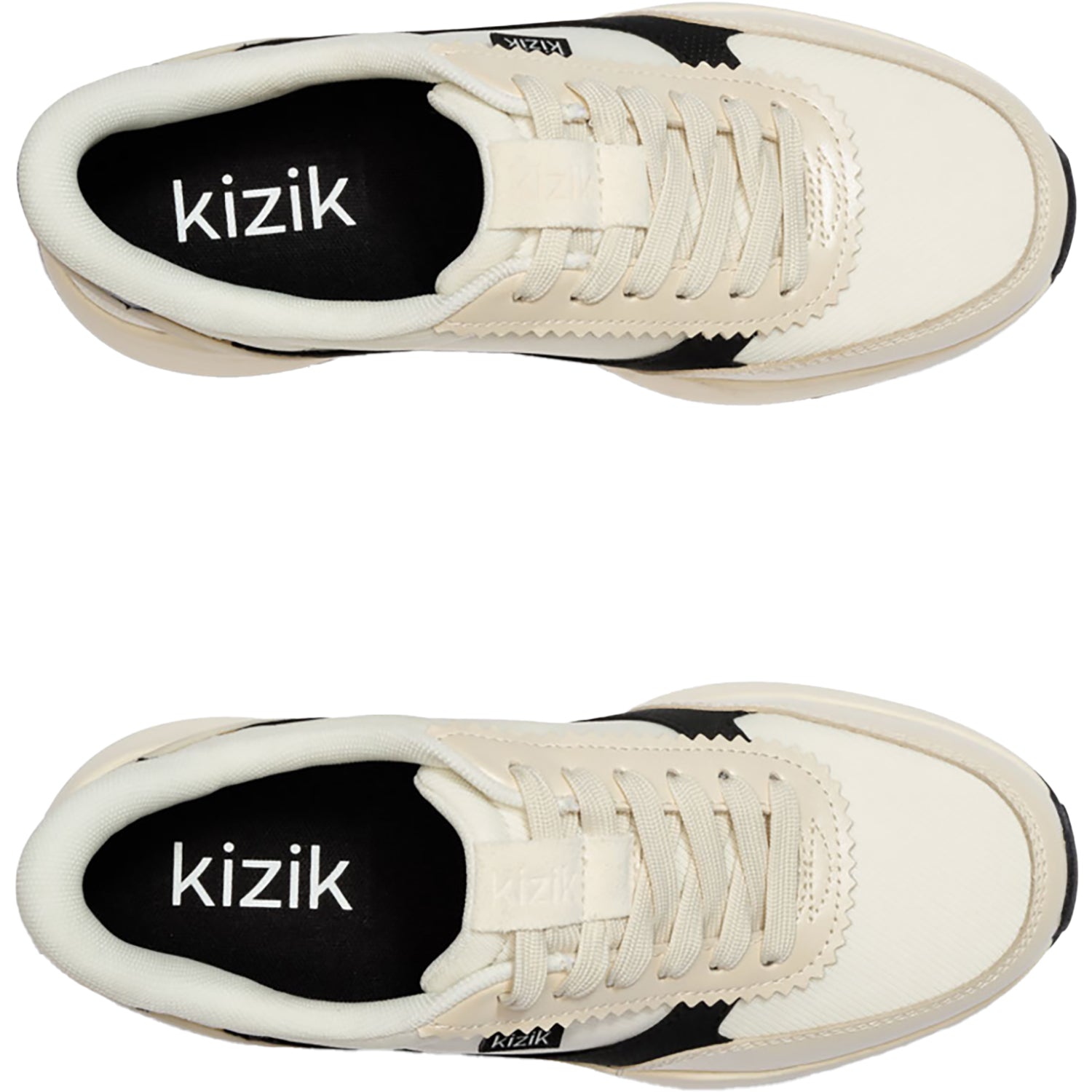 KIZIK Paris Women's Athletic Shoes Pristine/Black Leather