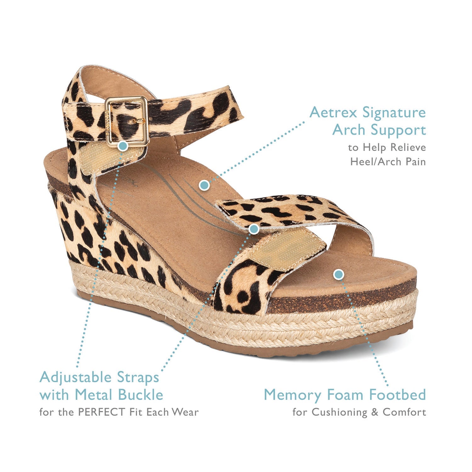 Aetrex Sydney Women's Quarter Strap Sandals Champagne Leather