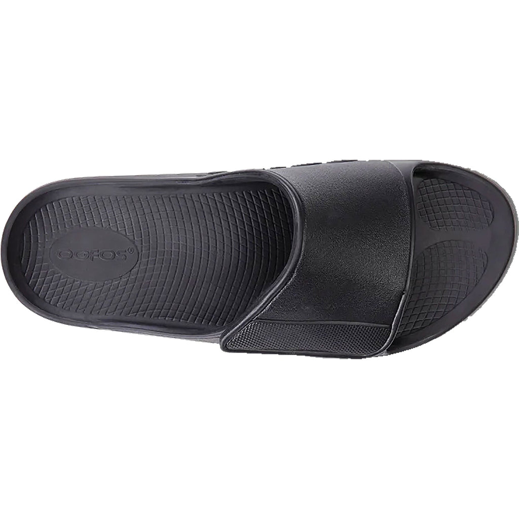 OOFOS OOahh Sport Flex Unisex Recovery Slide Sandals Black Synthetic