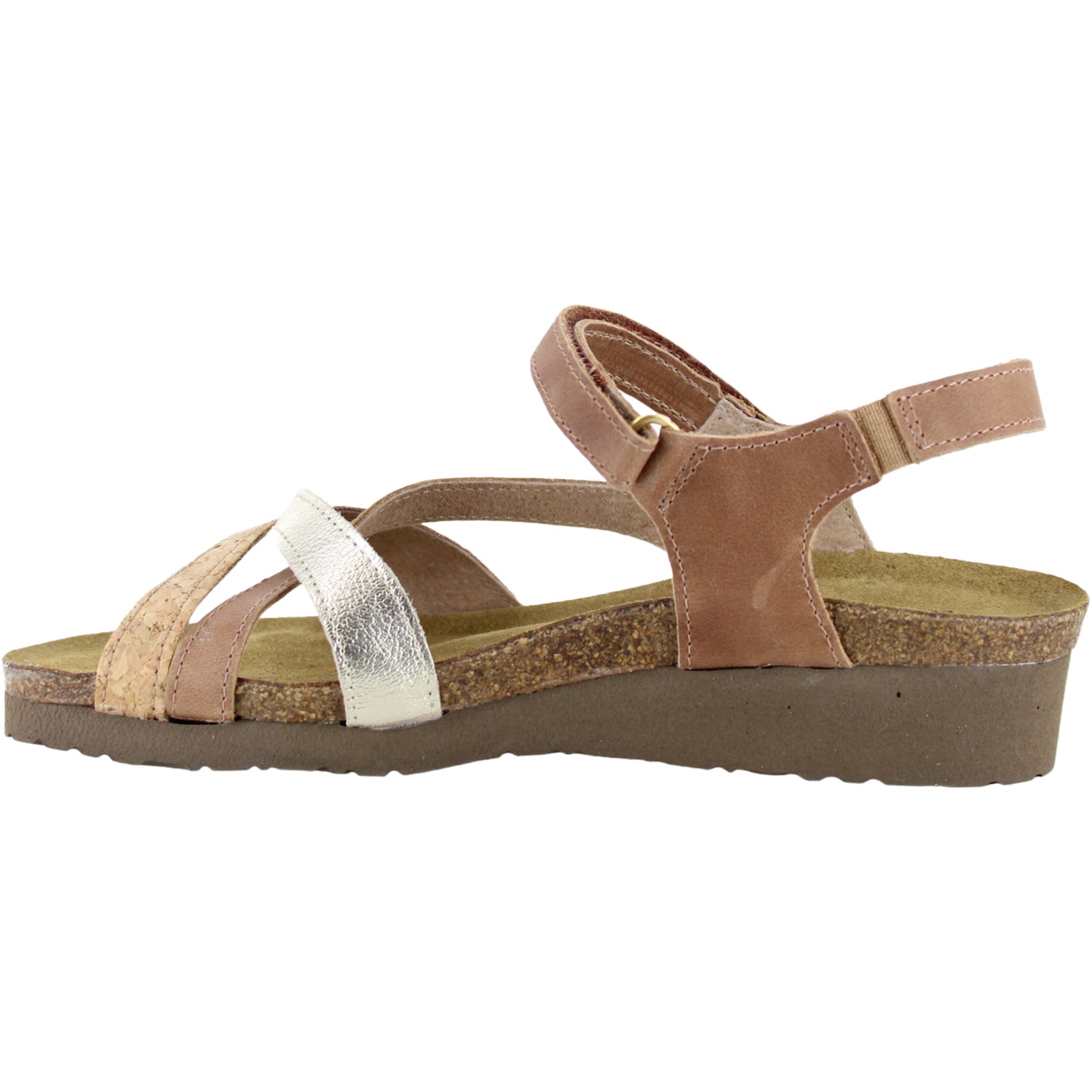 Naot Sophia Women's Sandals Latte Brown/Cork Lthr/Radiant Gold Leather