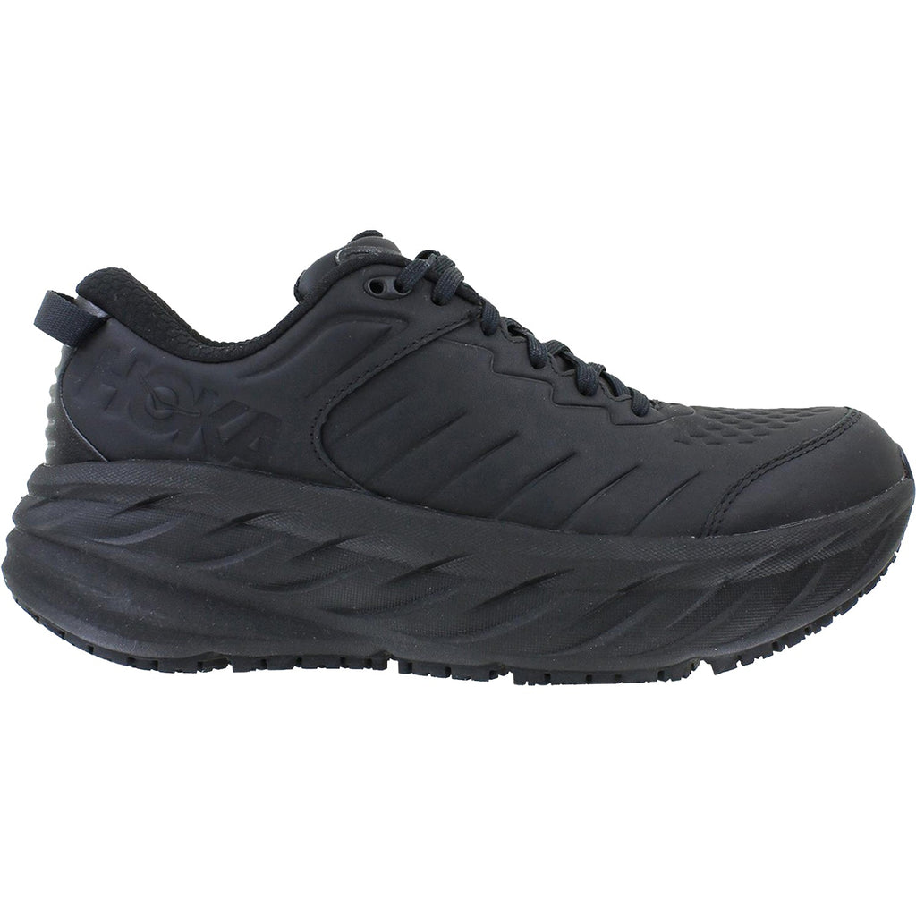Hoka Bondi SR (Neutral Support) Women's Walking Shoes Black Leather