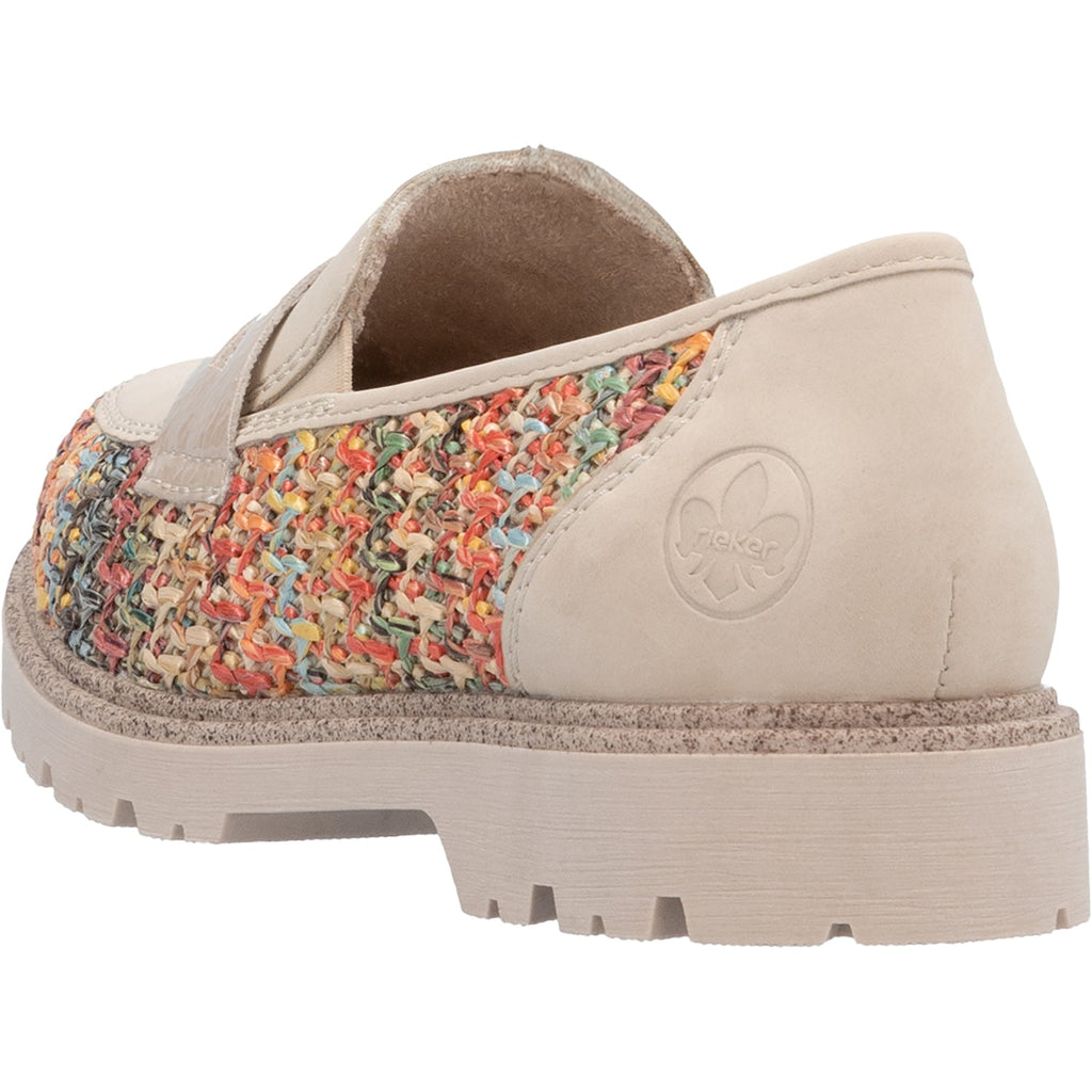 Rieker 45562-90 Gitta 62 Women's Slip Ons Traditional Perle Vegan/Patent Multi Woven