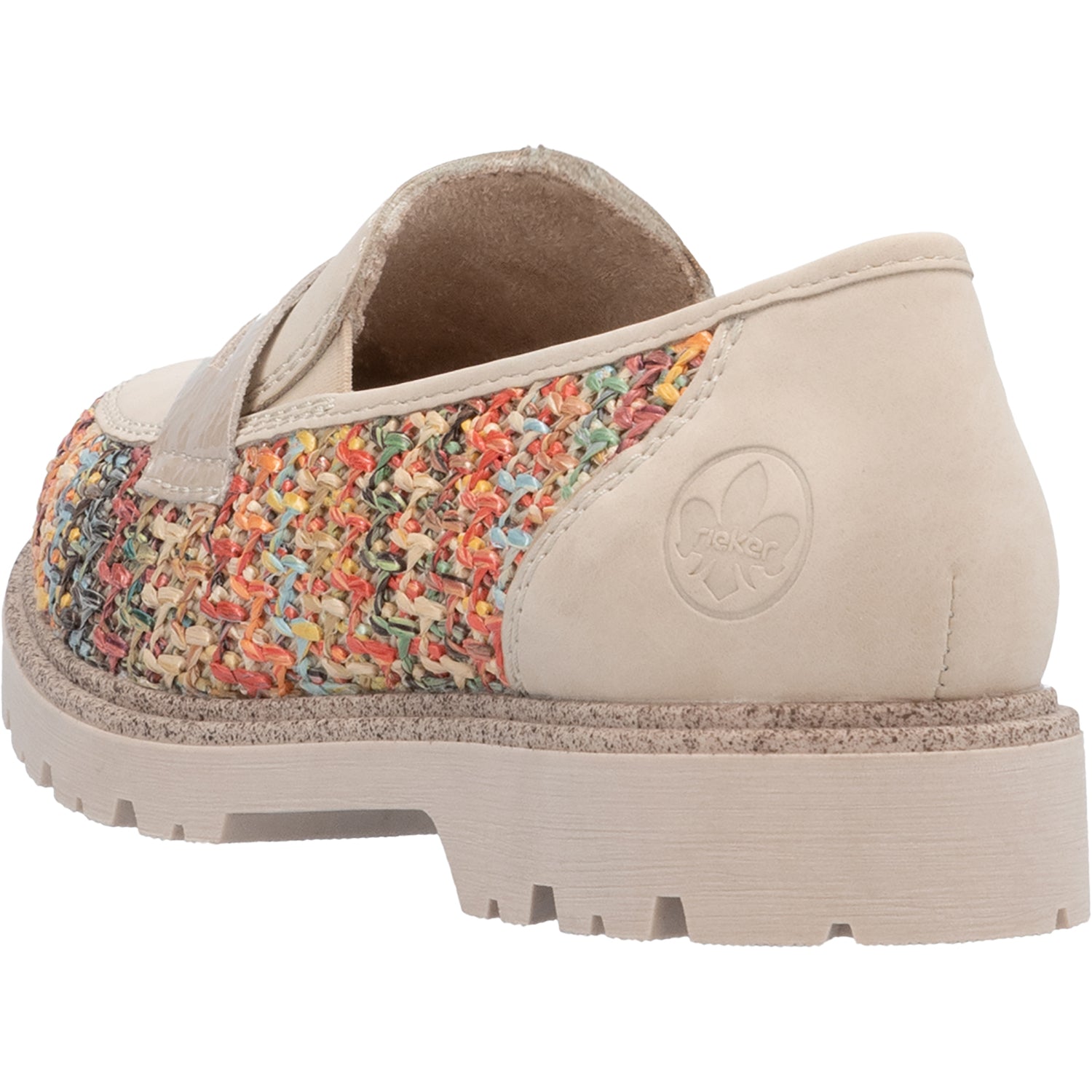 Rieker 45562-90 Gitta 62 Women's Slip Ons Traditional Perle Vegan/Patent Multi Woven