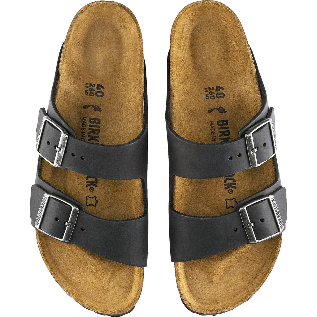Birkenstock Arizona Unisex Slide Sandals Black Oiled Leather