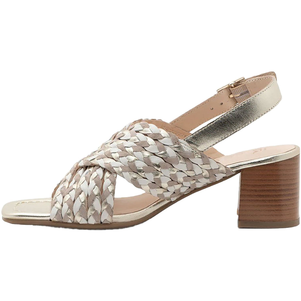Ara Benson Women's Dress Sandals Cream Metallic Multi Leather