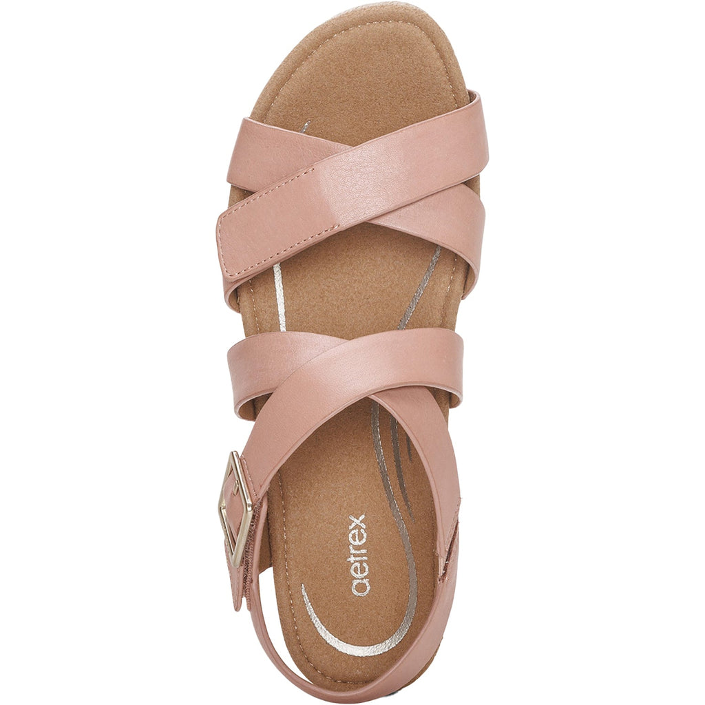 Aetrex Anna Women's Wedge Sandals Rose