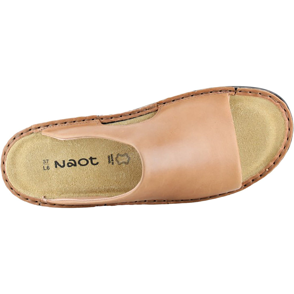 Naot Rome Women's Slide Sandals Latte Brown Leather
