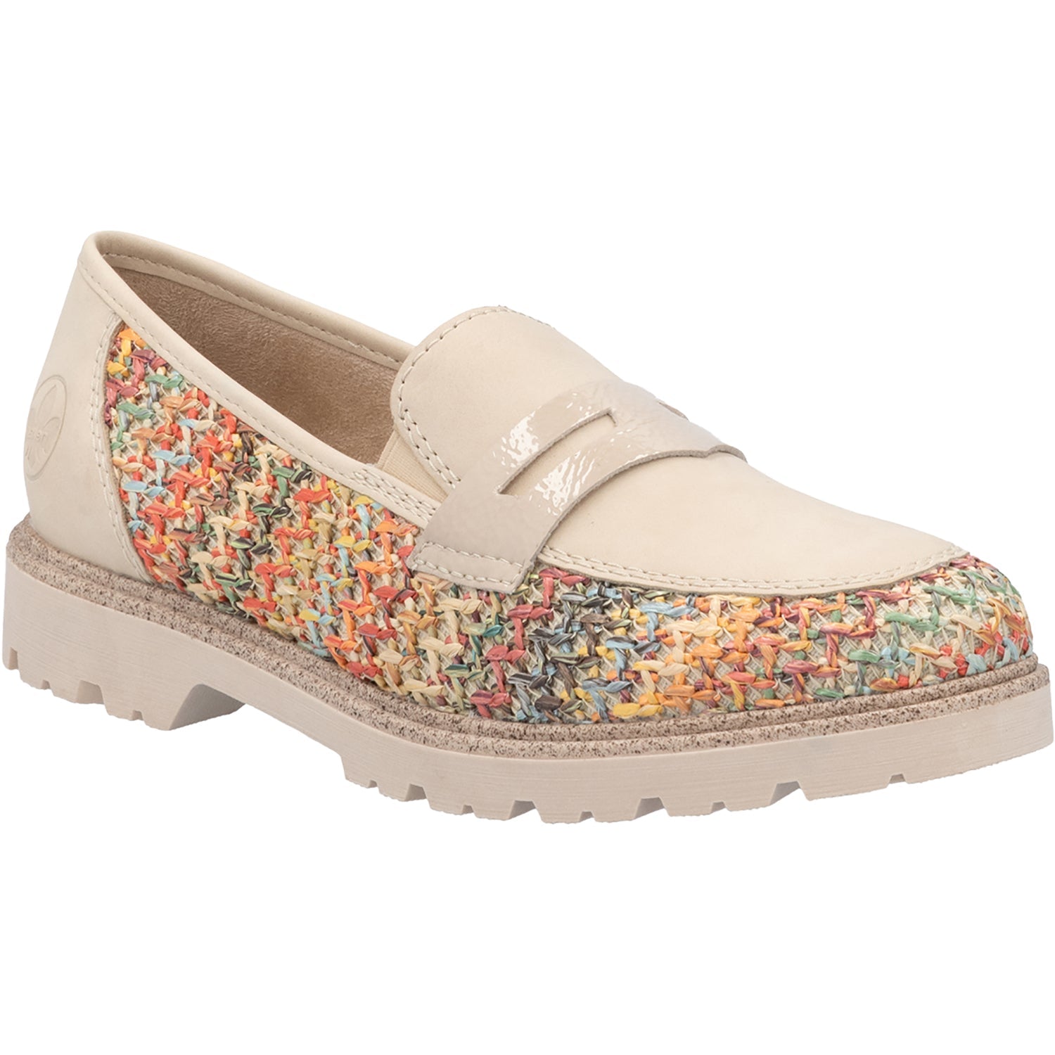 Rieker 45562-90 Gitta 62 Women's Slip Ons Traditional Perle Vegan/Patent Multi Woven