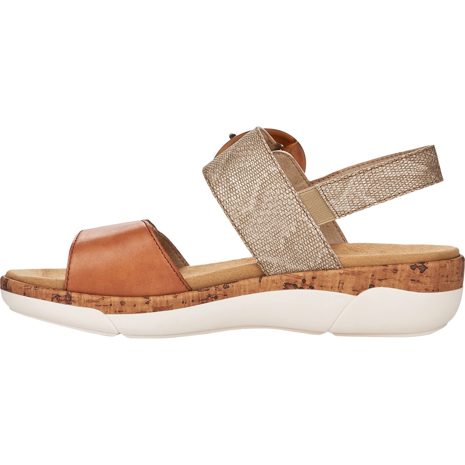 Remonte R6853-90 Jocelyn 53 Women's Backstrap Sandals Taupe Metallic Leather