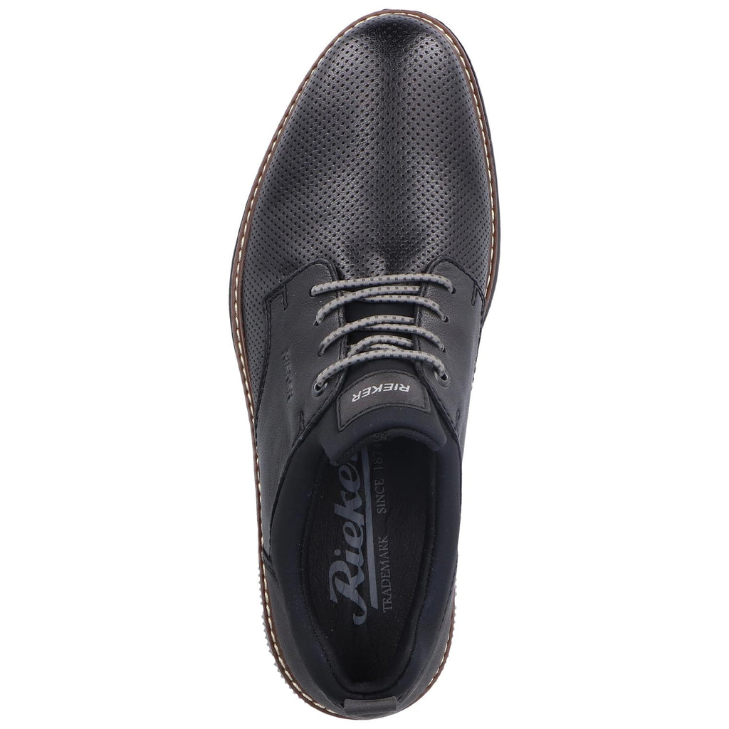 Rieker 14450-00 Dustin 50 Men's Walking Shoes Black Synthetic