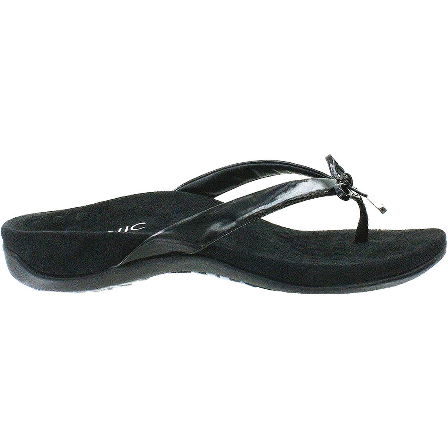 Vionic Bella II Women's Thong Sandals Black Patent Leather