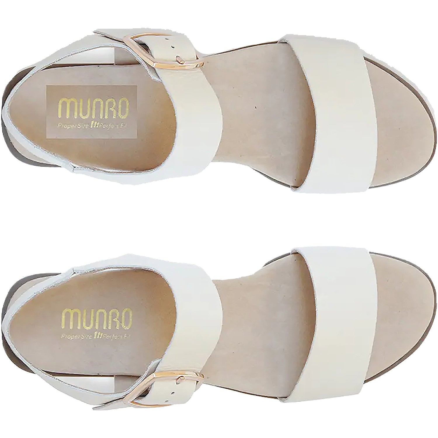 Munro Cleo Women's Ankle Strap Sandals Cream Leather