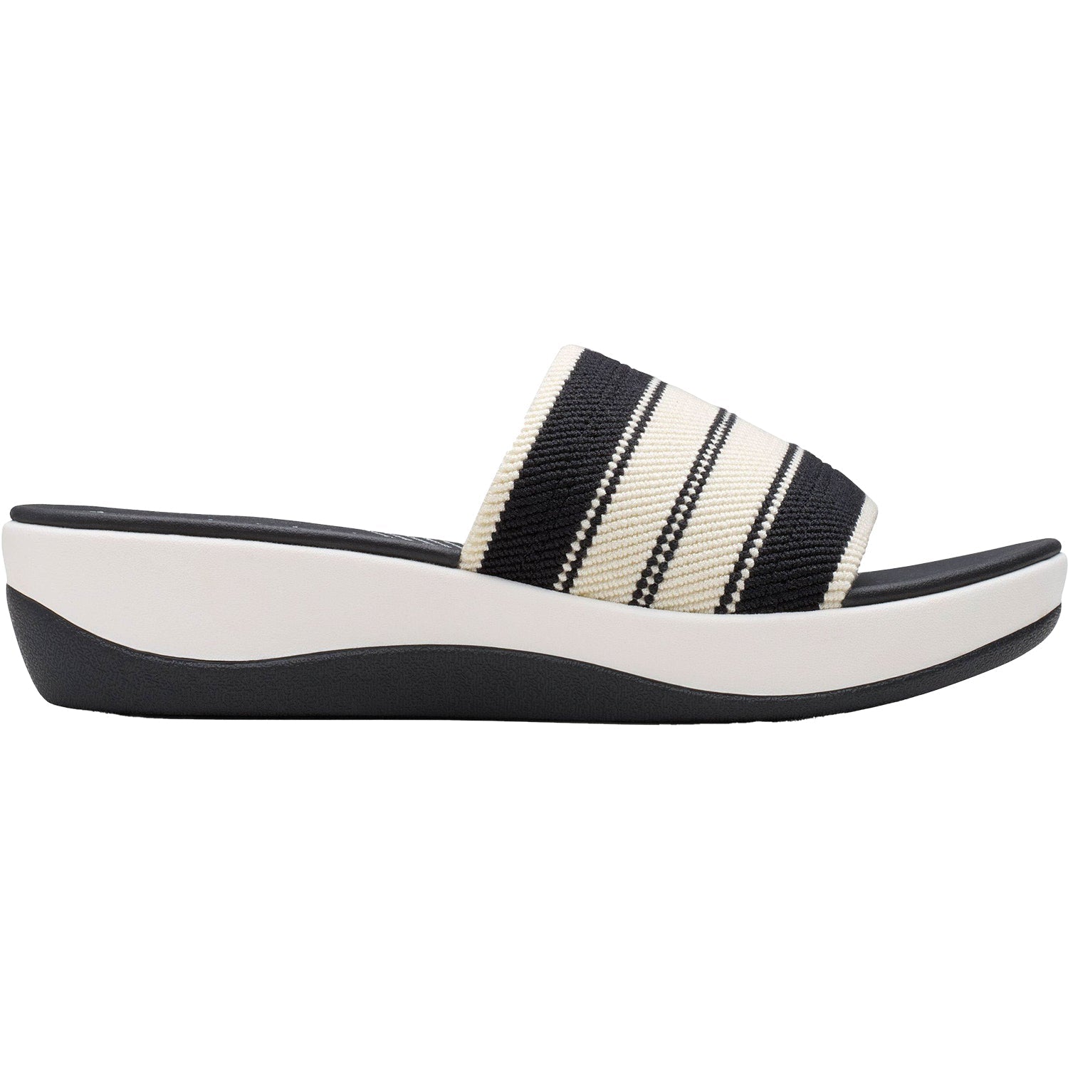 Clarks Cloudsteppers Arla Hollis Women's Slide Sandals Black Combi Knit Synthetic