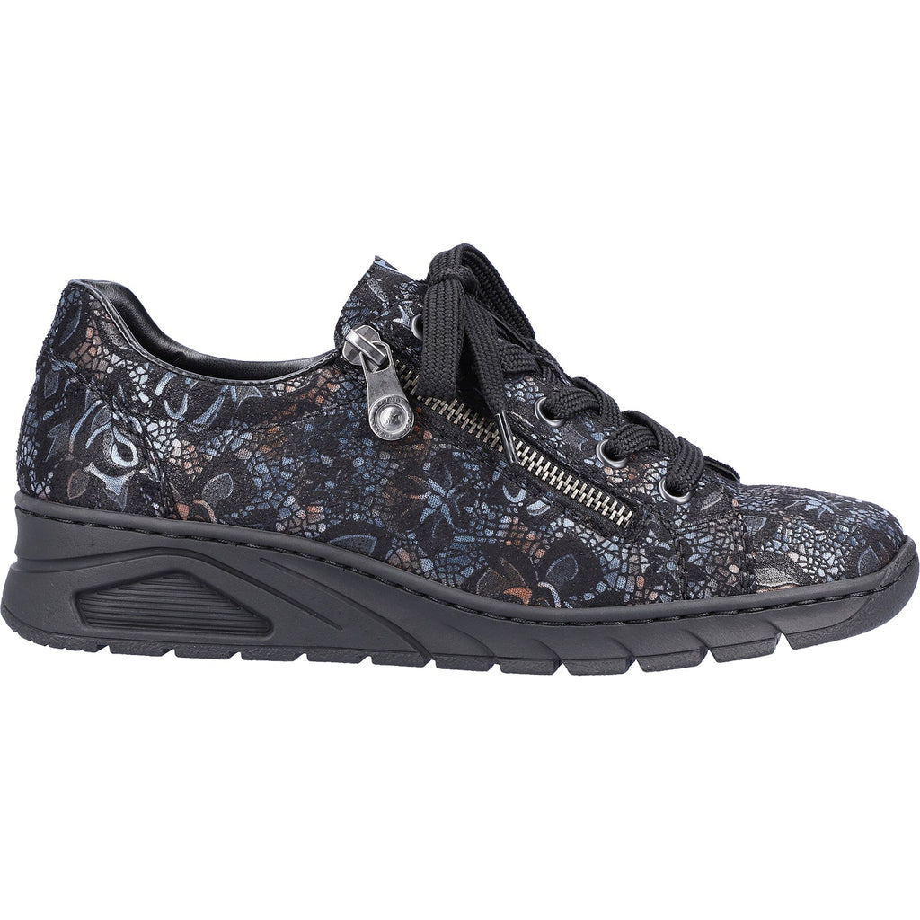Rieker N3302-90 Doris 02 Women's Walking Sneakers Rose Black Synthetic