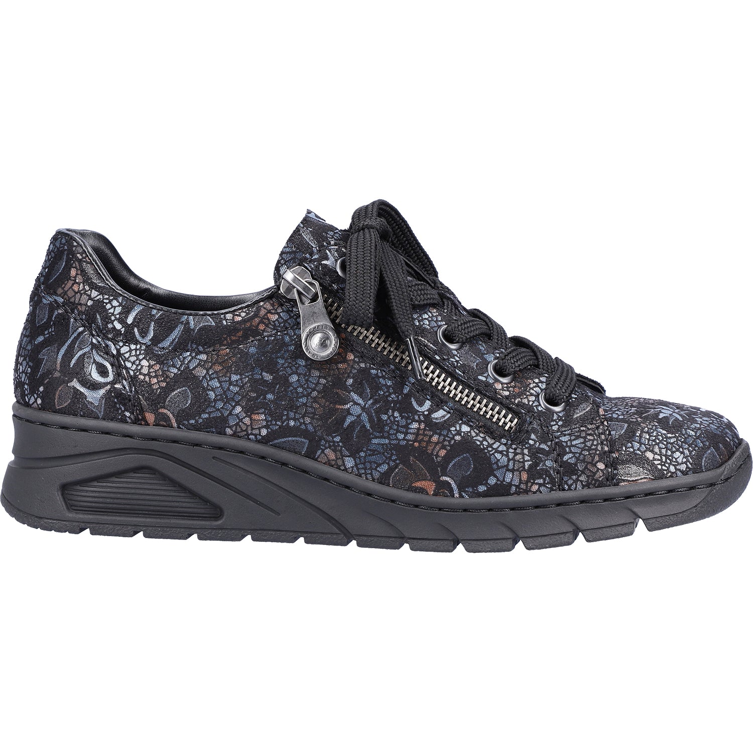 Rieker N3302-90 Doris 02 Women's Walking Sneakers Rose Black Synthetic