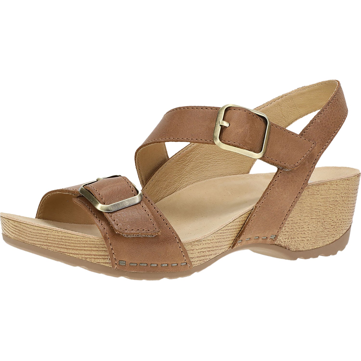 Dansko Trinity Women's Wedge Sandals Tan Burnished Nubuck