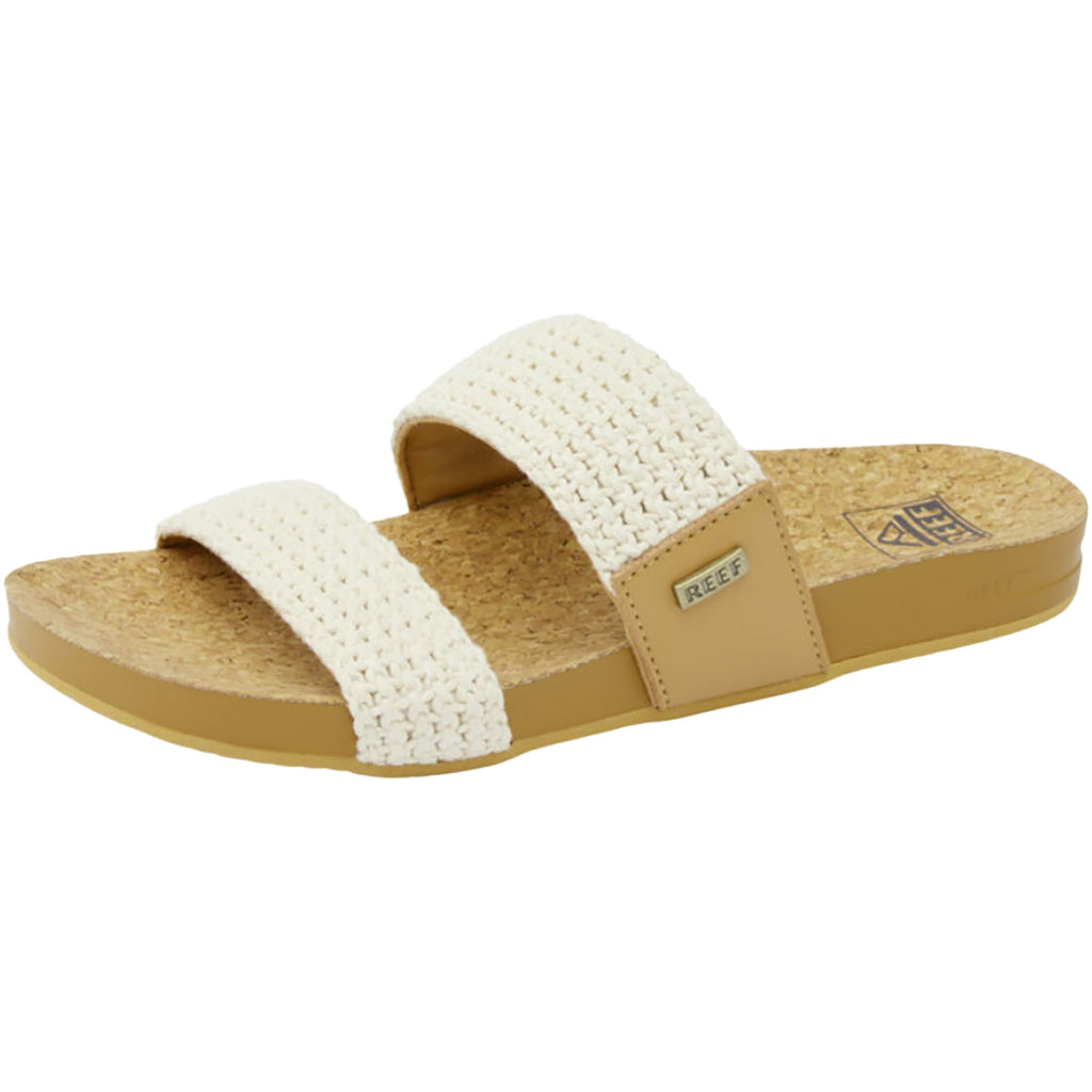 Reef Cushion Vista Women's Slide Sandals Natural Crochet Textile Synthetic