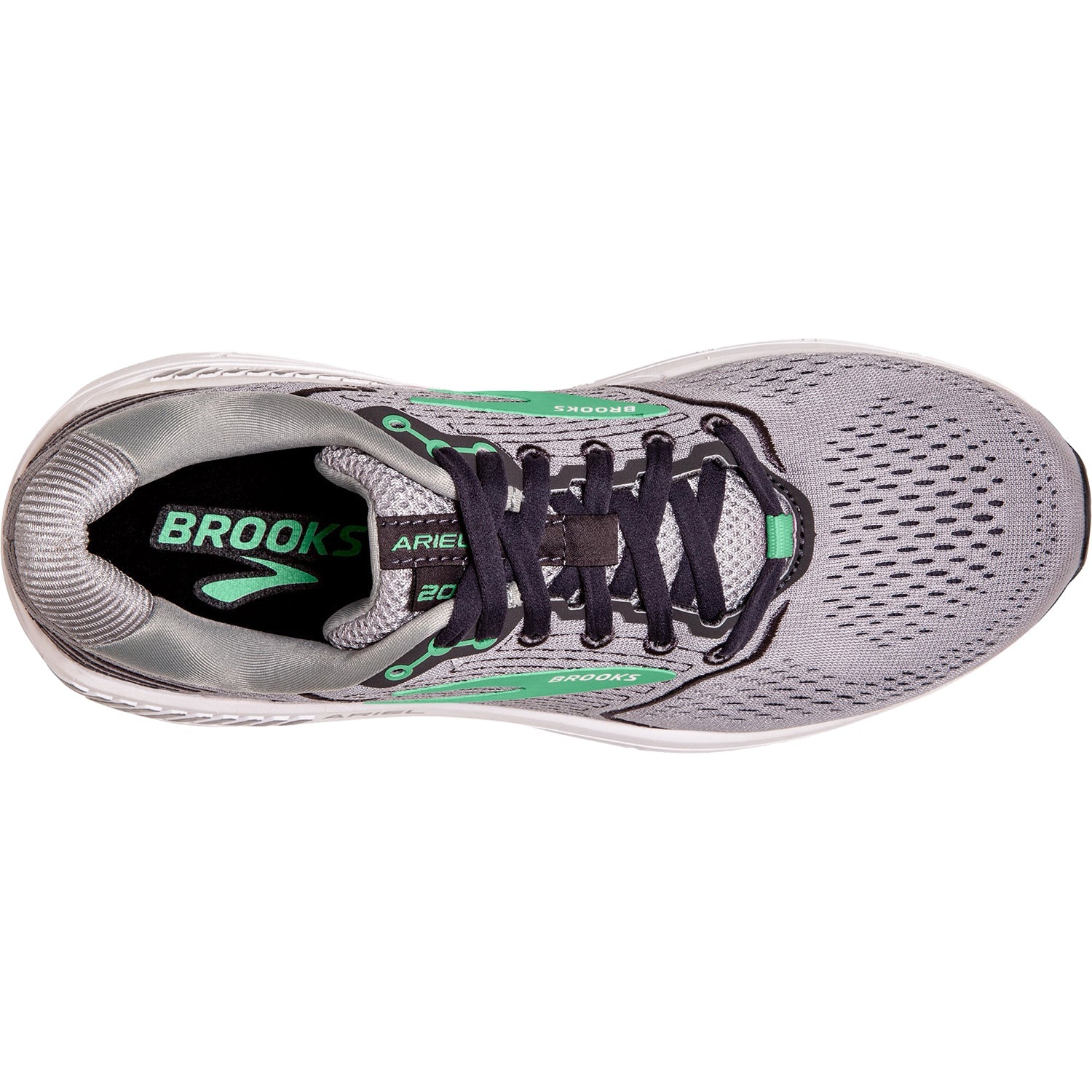 Brooks Ariel 20 Women's Road Running Shoes Alloy/Blackened Pearl/Green Mesh