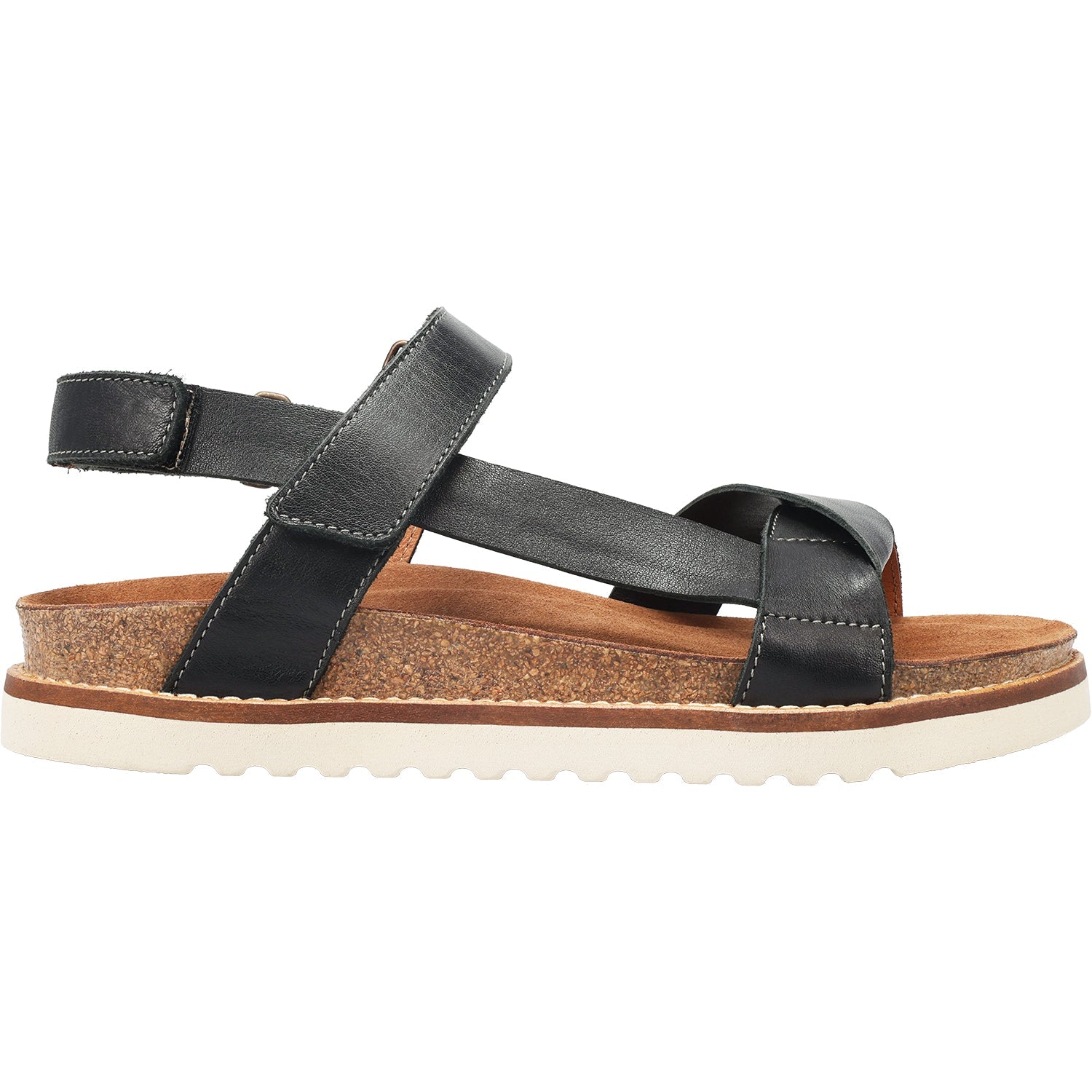 Taos Sideways Women's Ankle Strap Sandals Black Leather