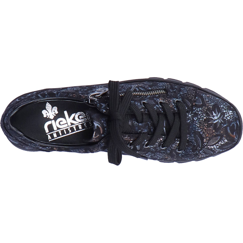 Rieker N3302-90 Doris 02 Women's Walking Sneakers Rose Black Synthetic