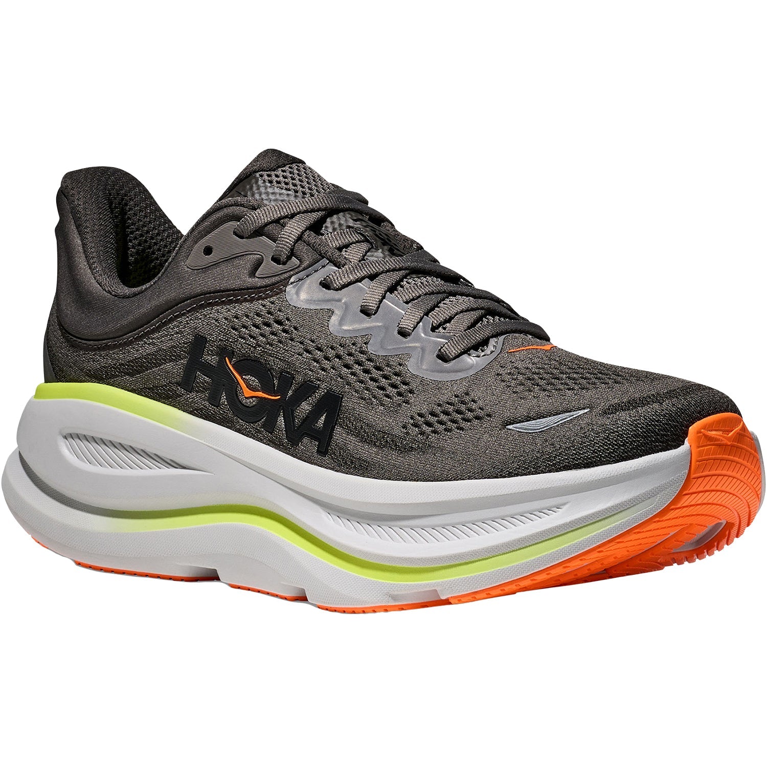 Hoka Bondi 9 (Neutral Support) Men's Running Shoes Asphalt Grey/Gravel Mesh
