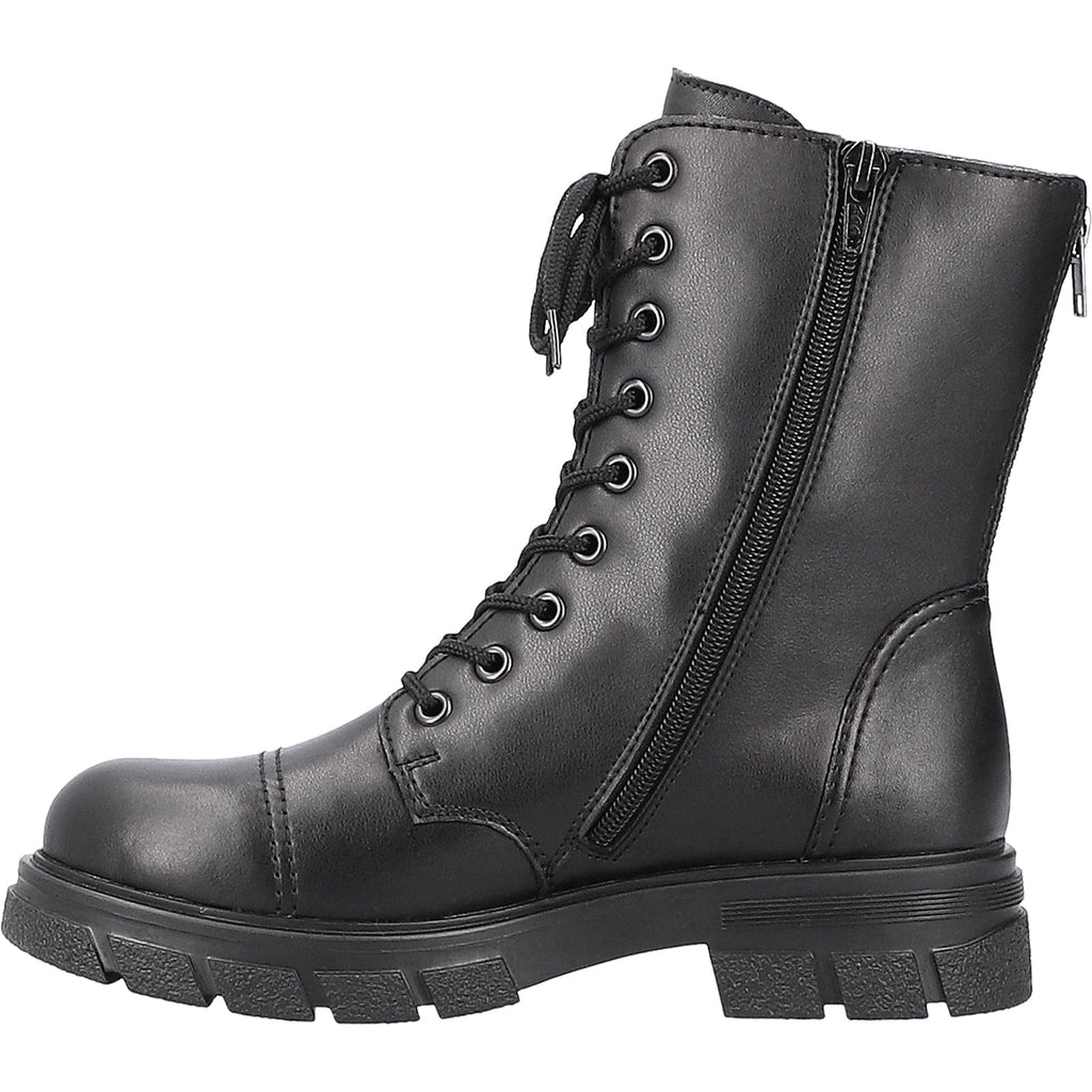 Rieker Z9107-00 Tora 07 Women's Combat Boots Black Leather