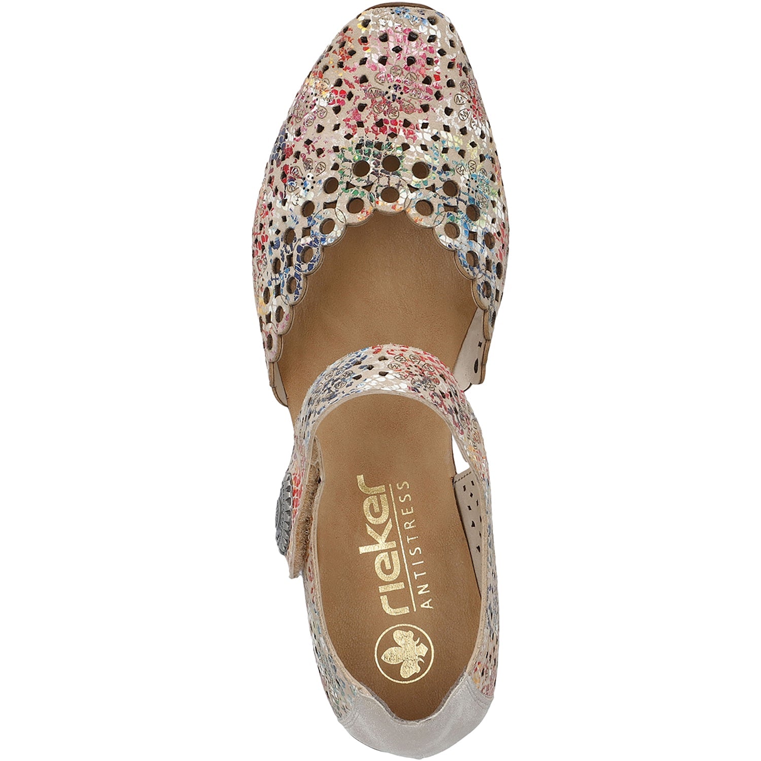 Rieker 43753-91 Mirjam 53 Women's Dressy Mary Janes Beige Multi Leather