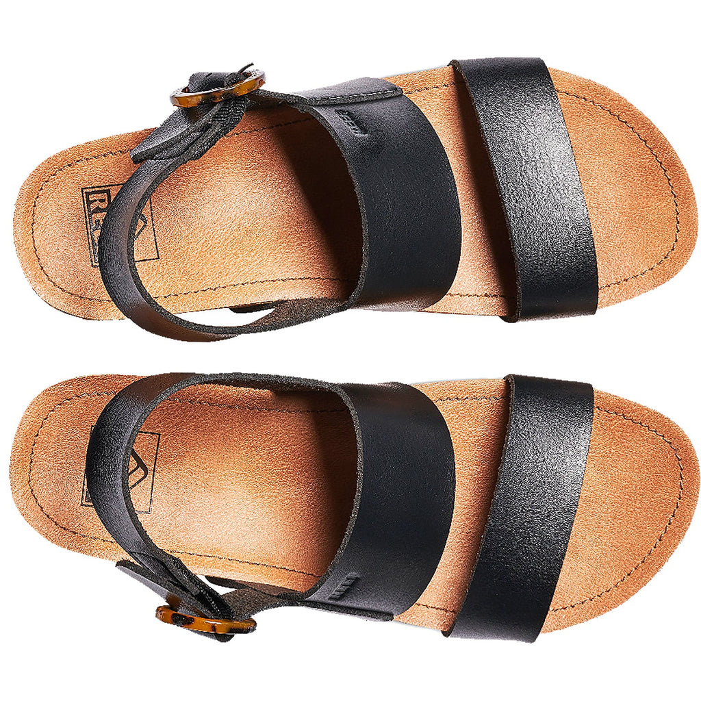 Reef Vista Hi Buckle Women's Platform Sandals Black/Tan Synthetic