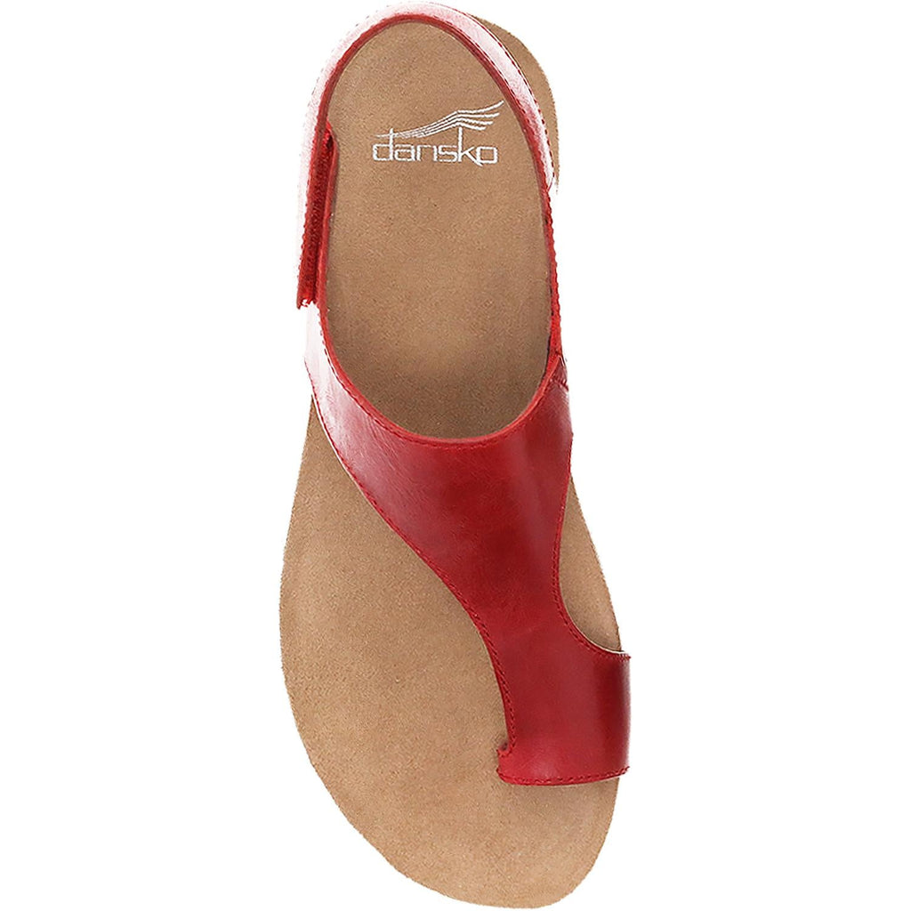 Dansko Reece Women's Sandals Red Waxy Burnished Leather