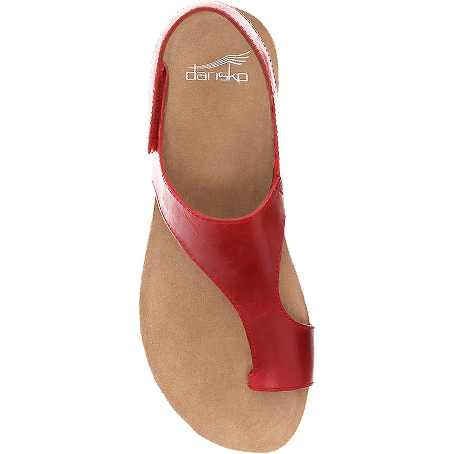 Dansko Reece Women's Sandals Red Waxy Burnished Leather