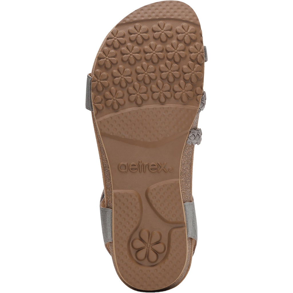 Aetrex Jillian Women's Sandals Brushed Silver